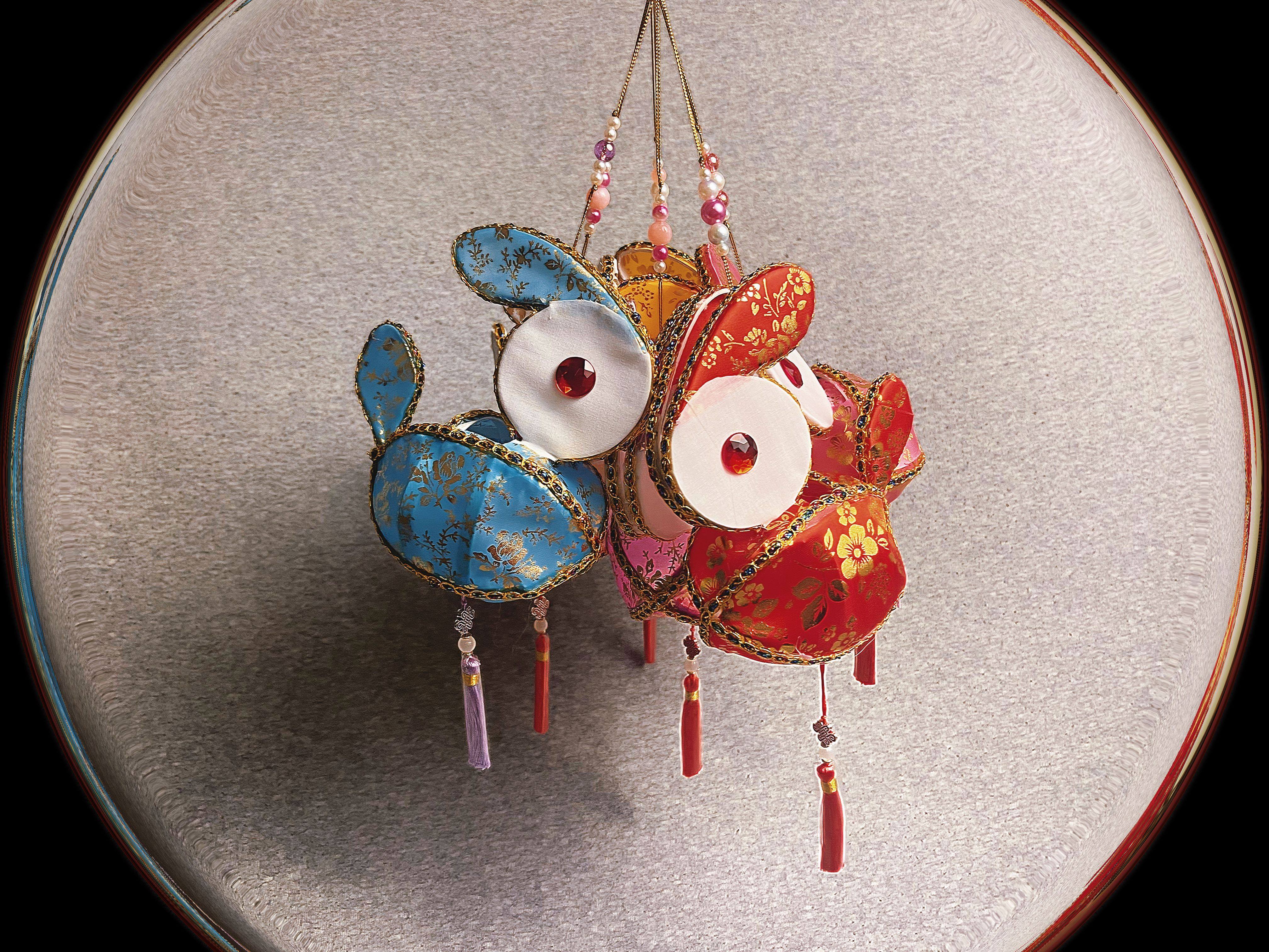 沐琪月玉兔儿童灯笼纯手工制作发光兔子复古风新年花灯成品元宵灯