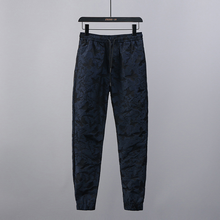 男士松紧腰提花束脚抽绳户外卫裤