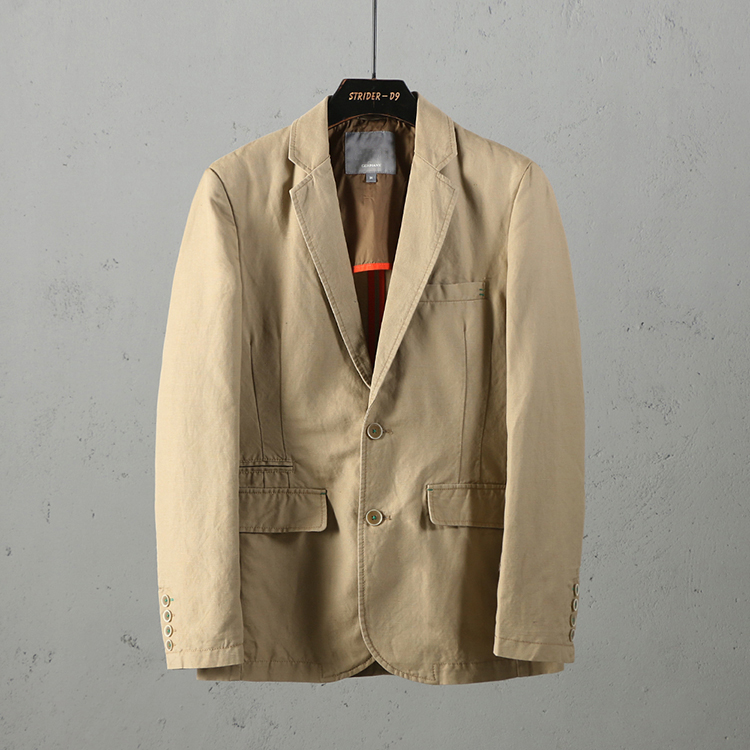 51shop春秋款宽松两粒扣棉麻西服