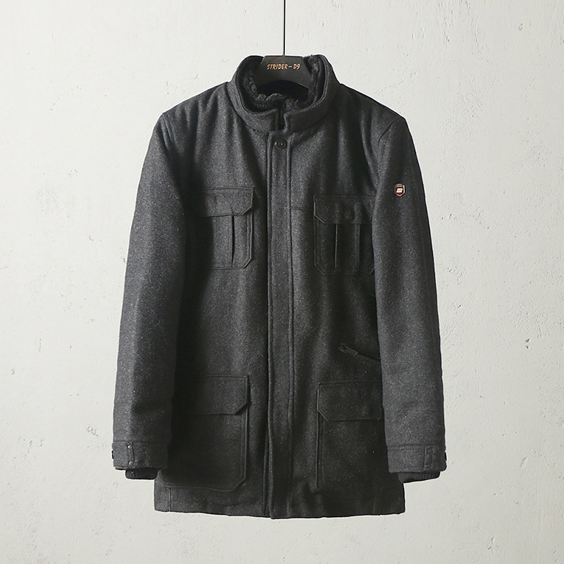 51shop男装立领秋冬款毛呢大衣