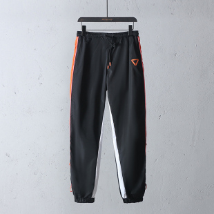 饰束脚运动潮长裤 易网优选潮男酷裤 撞色拼接网状编绳装 个性 男式