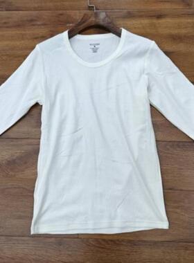 MIX家  欧美系  女装暗纹圆领休闲中袖 白色深蓝