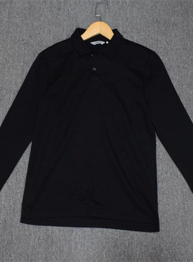 断码 特价特价 韩国系 男女款朱迪棉翻领长袖  黑色