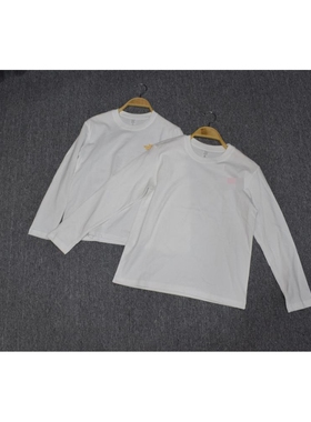 MIX家 欧美系 男女童精梳棉圆领打底休闲长袖 白色