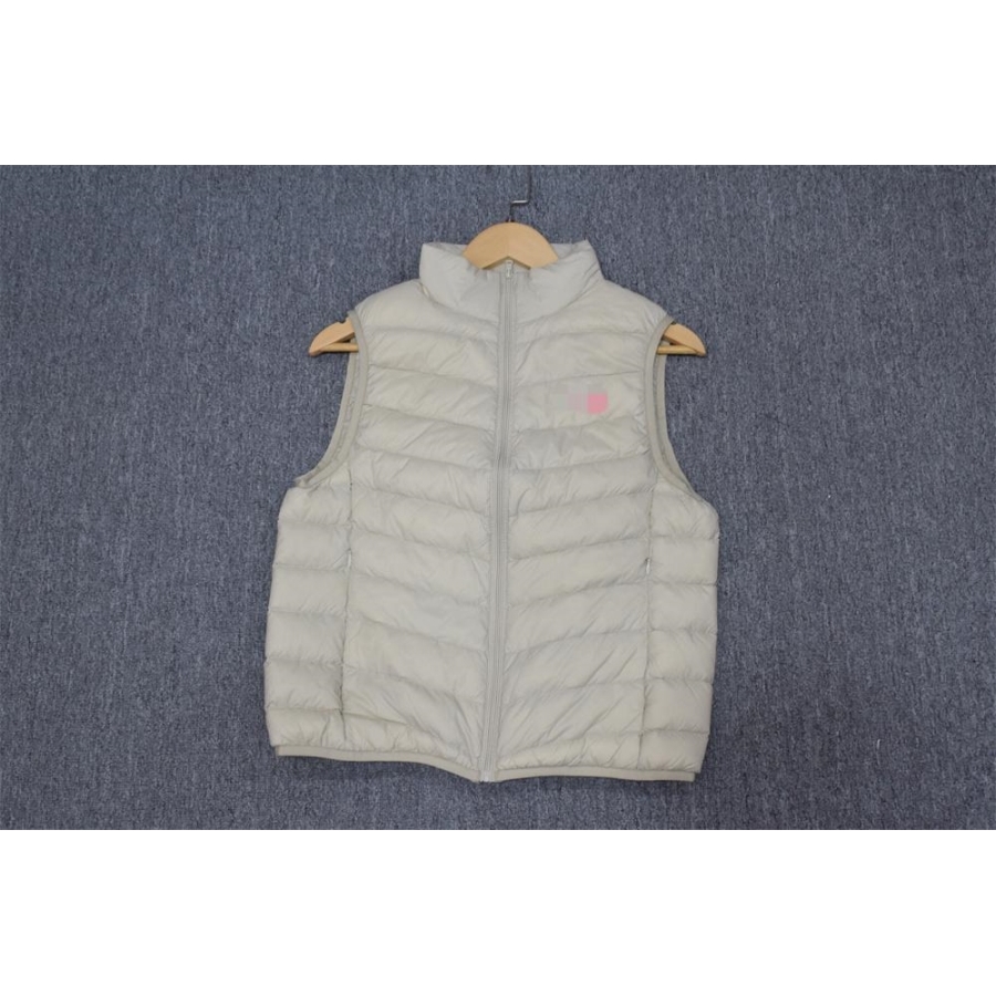 欧美系 女装轻薄简约立领羽绒马甲 米白抹茶绿浅紫