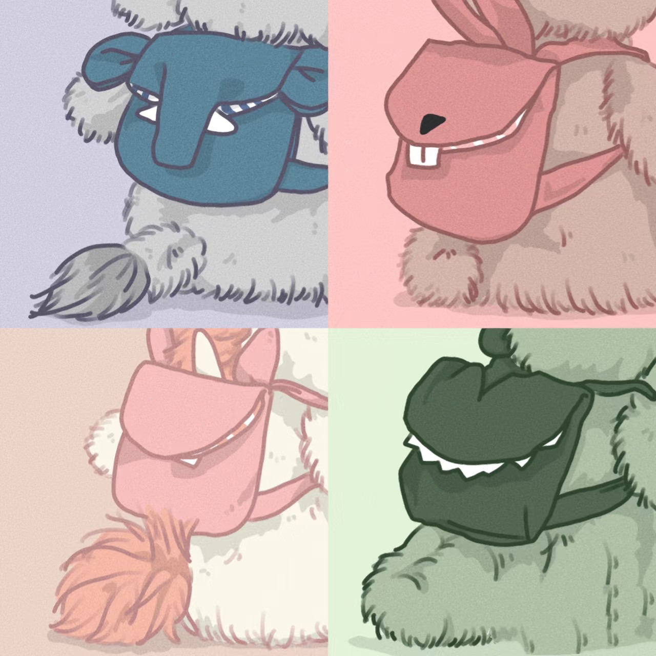 旅行吧！背书包小象小恐龙小狗小兔可爱毛绒公仔玩具玩偶儿童礼物