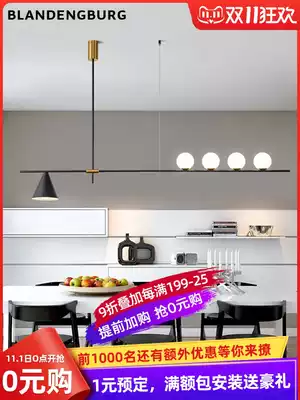 Light luxury dining room Chandelier Creative three-head simple study table bar minimalist long lamp decorative Net red Nordic lamps