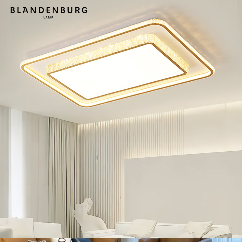 铂阑灯堡水晶吸顶灯北欧极简风格灯具现代轻奢家用超薄网红客厅灯