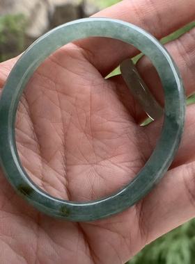 缅甸天然A货手镯糯冰军绿色洒金翡翠贵妃手镯6.5/6.4/56.3mmm