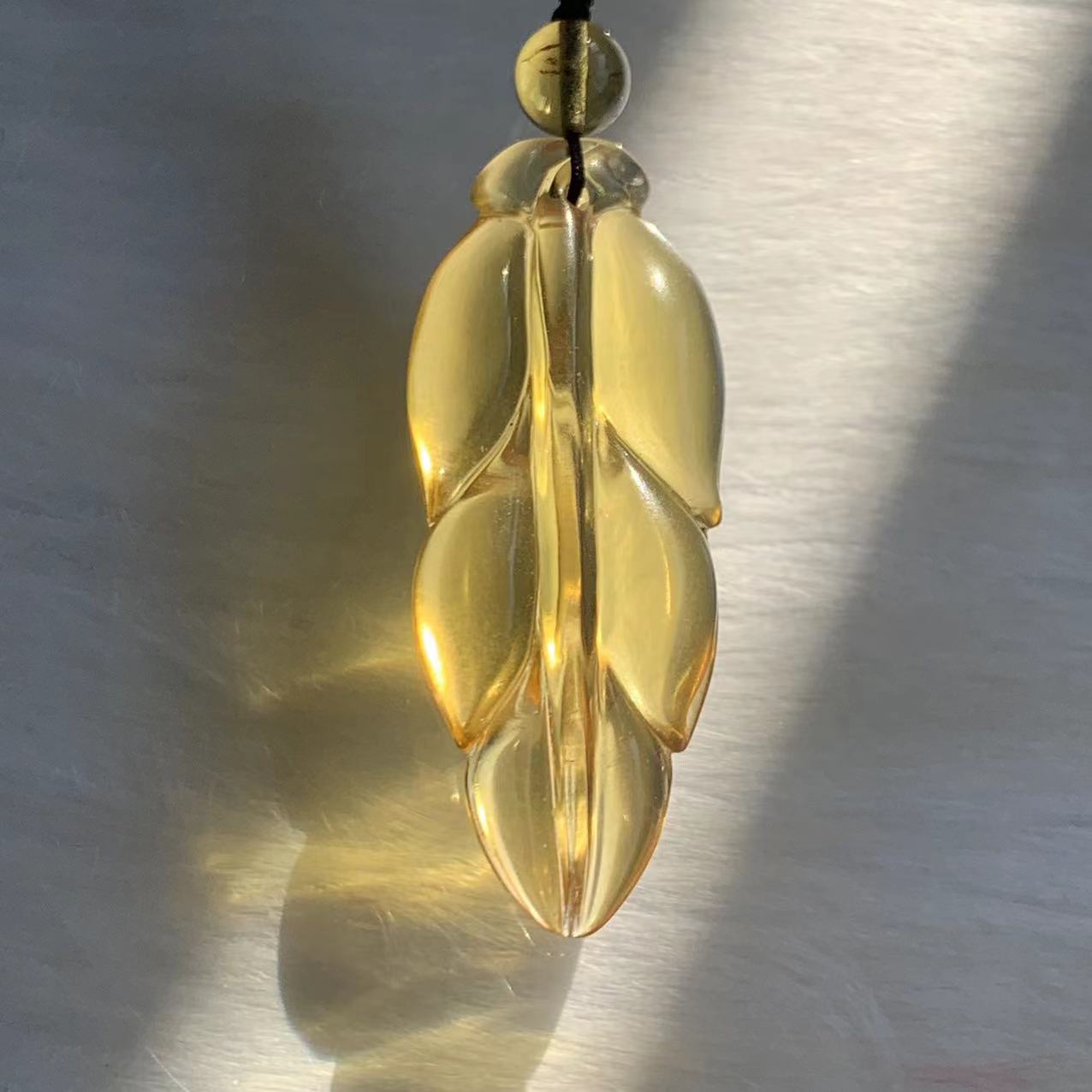 缅甸金珀琥珀如意葫芦吊坠挂件