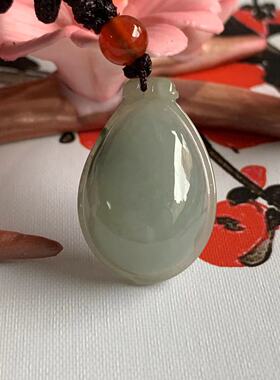 缅甸翡翠吊坠天然A货冰起胶飘花白色福瓜挂件白色吊坠福瓜挂件