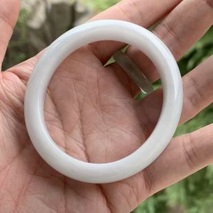 缅甸天然A货翡翠手镯白色翡翠贵妃手镯12.3 55.5mm一物一证 7.8