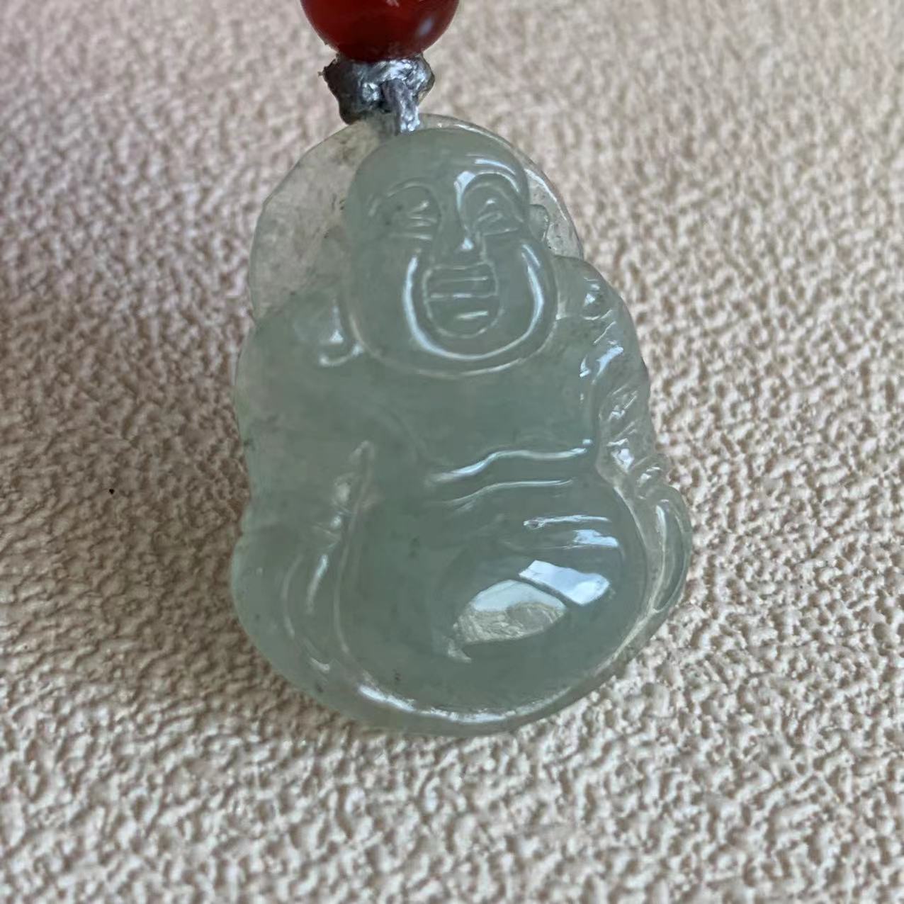 缅甸天然翡翠吊坠A货晴底色佛公