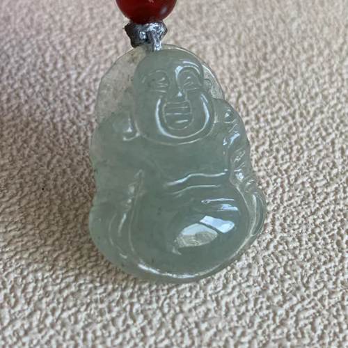 缅甸天然翡翠吊坠A货晴底色佛公