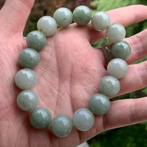 缅甸翡翠手串种老肉细蓝绿手串