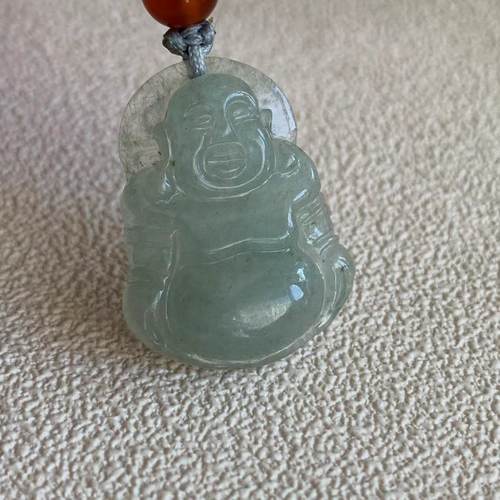 缅甸天然翡翠吊坠A货晴底色佛公