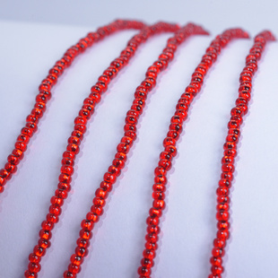 法国进口 2*1.5mm腥红捷克灌银米珠 圆珠玻璃珠法式刺绣材料配件