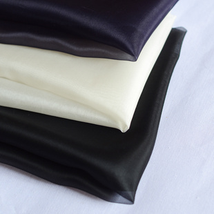 114宽幅 真丝欧根纱 法式luneville刺绣底布面料饰品材料(无浆)