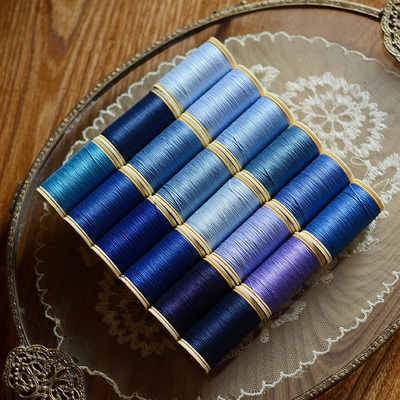 法国auchinois蓝色系90色棉线