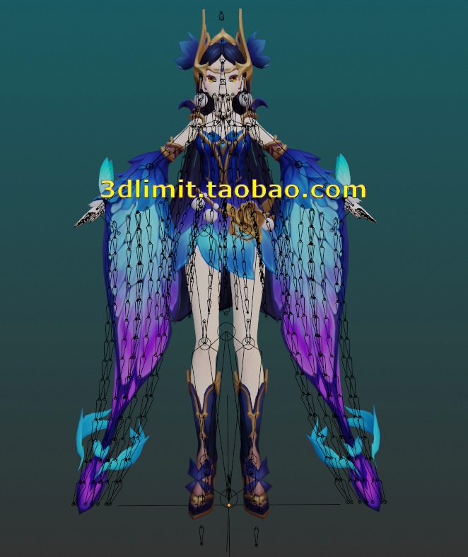 古装美女模型fbx gltf贴图骨骼3dmaxc4d犀牛rhino maya sketchup