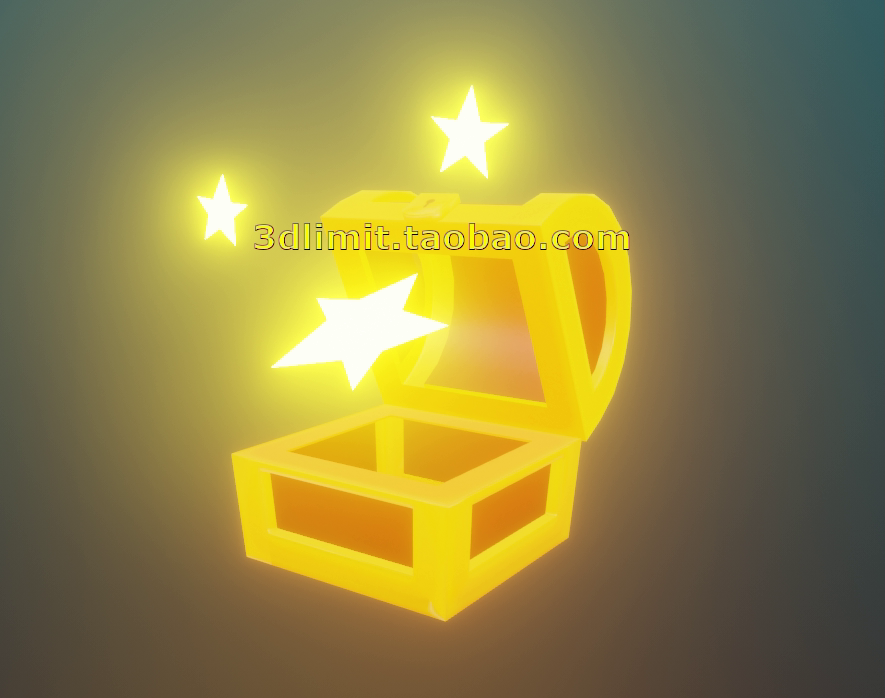 开宝箱发光模型动画gltf fbx 3dmax c4d犀牛rhino maya sketchup
