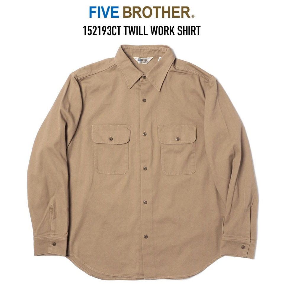美国老牌 five brother 复古美式工装斜纹长袖衬衫work shirts