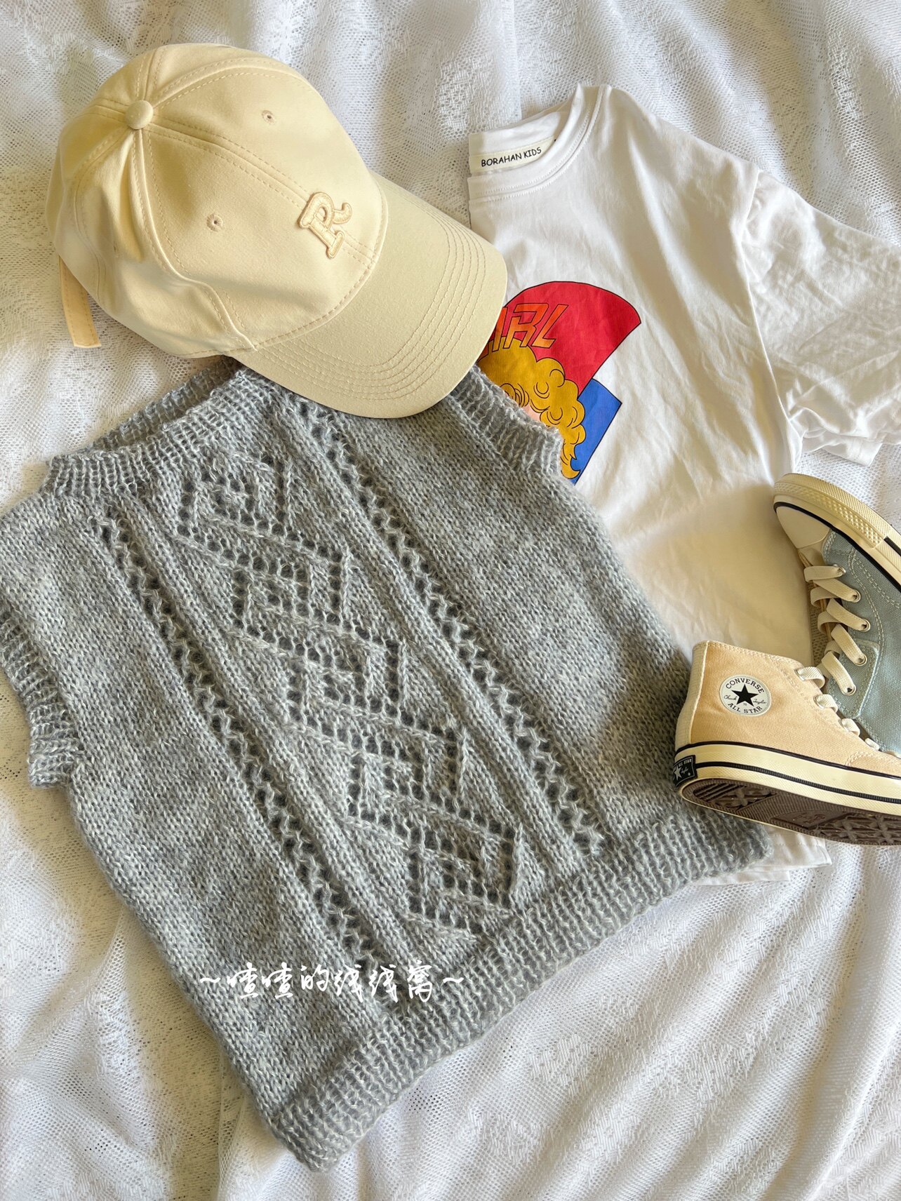 绵云马海毛马甲材料包视频图解教程织毛衣编织喳喳的线线窝