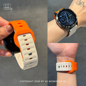 卡素新款 星光荧光橙运动硅胶适用华为gt4表带3高级感pro小众watch