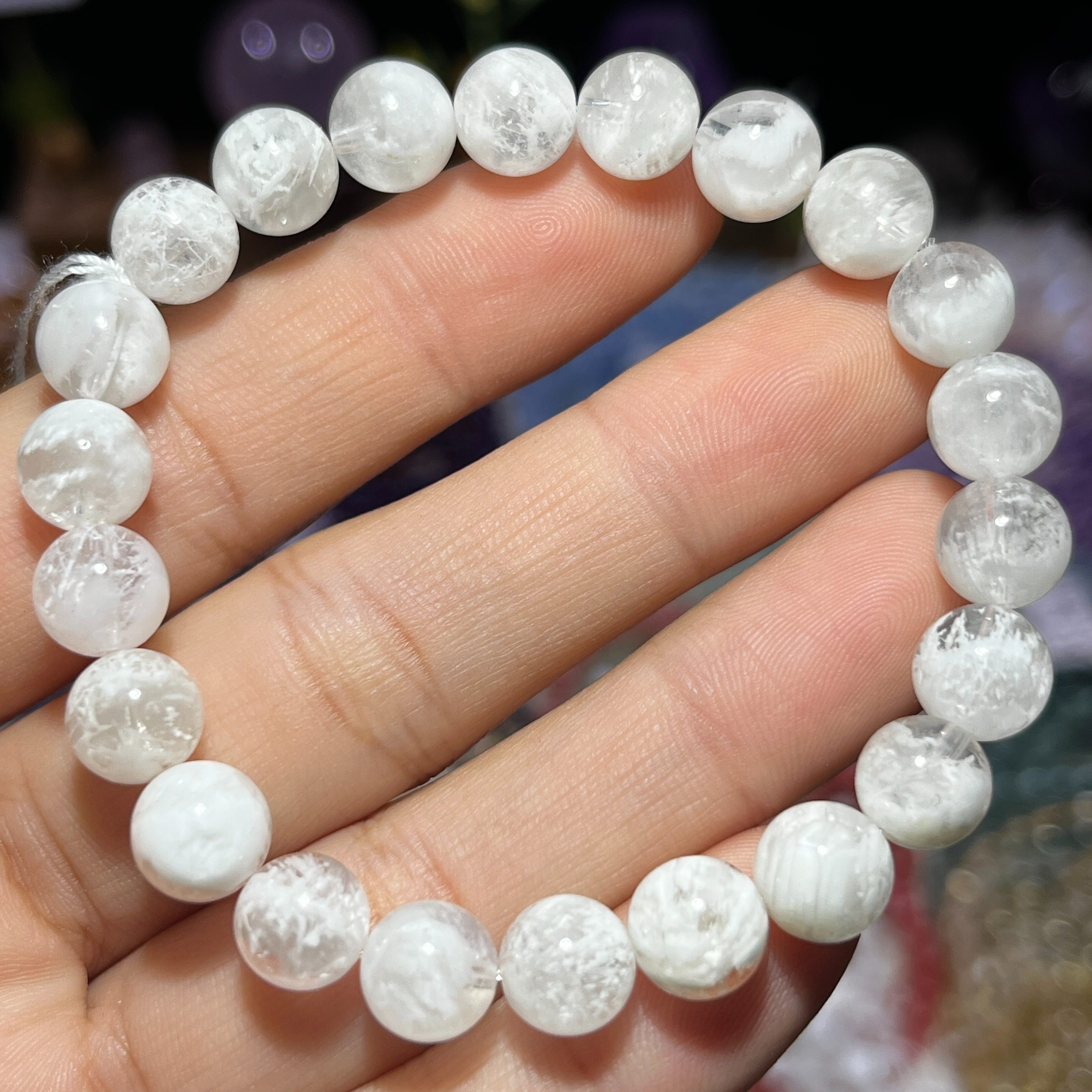 NO.5625天然雪花幽灵手链8.5mm18.7g