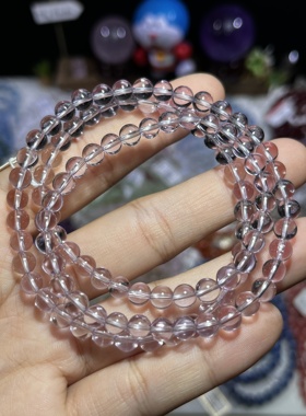 NO.6103天然玻利维亚紫水晶三圈手链5.8mm25.1g