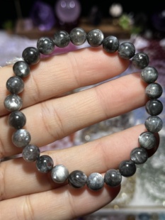 NO.6069天然黑星辉骨干手链7mm12.7g