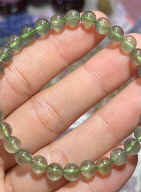 NO.3891天然绿兔毛手链6mm9.3g