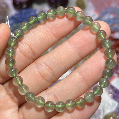 NO.3891天然绿兔毛手链6mm9.3g