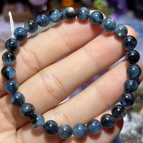 NO.5315天然魔鬼蓝海蓝宝手链6.7mm11.4g