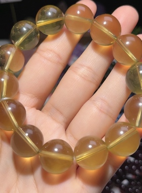 NO.3086天然柠檬黄水晶手链16mm79.6g