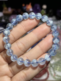 NO.5755天然蓝天白云海蓝宝手链8mm17.3g