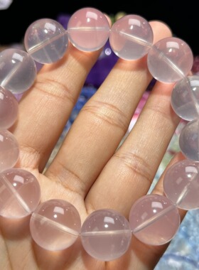 NO.3292天然粉晶手链16.3mm87.7g