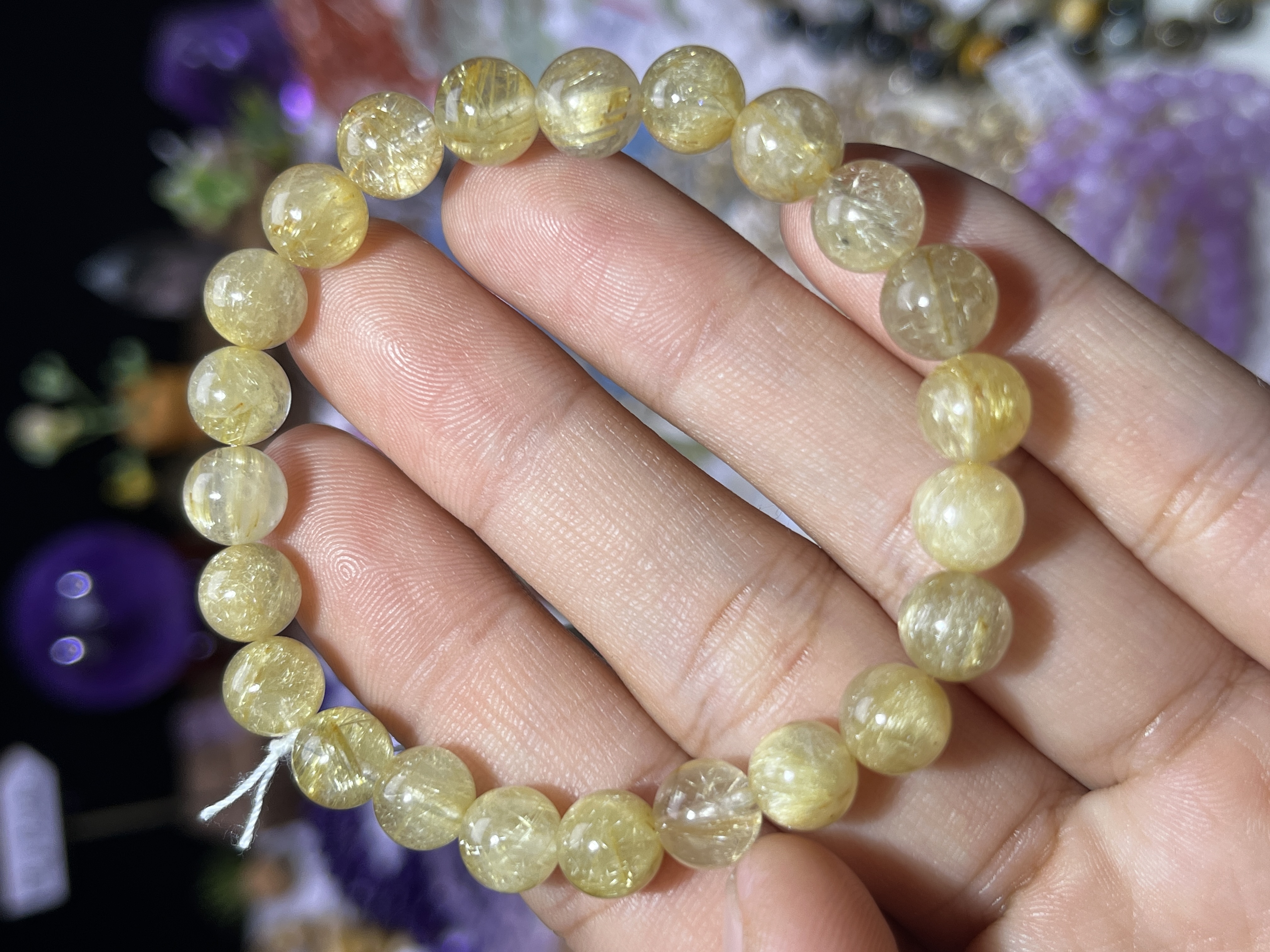 NO.5335天然金发晶手链7.8mm16g