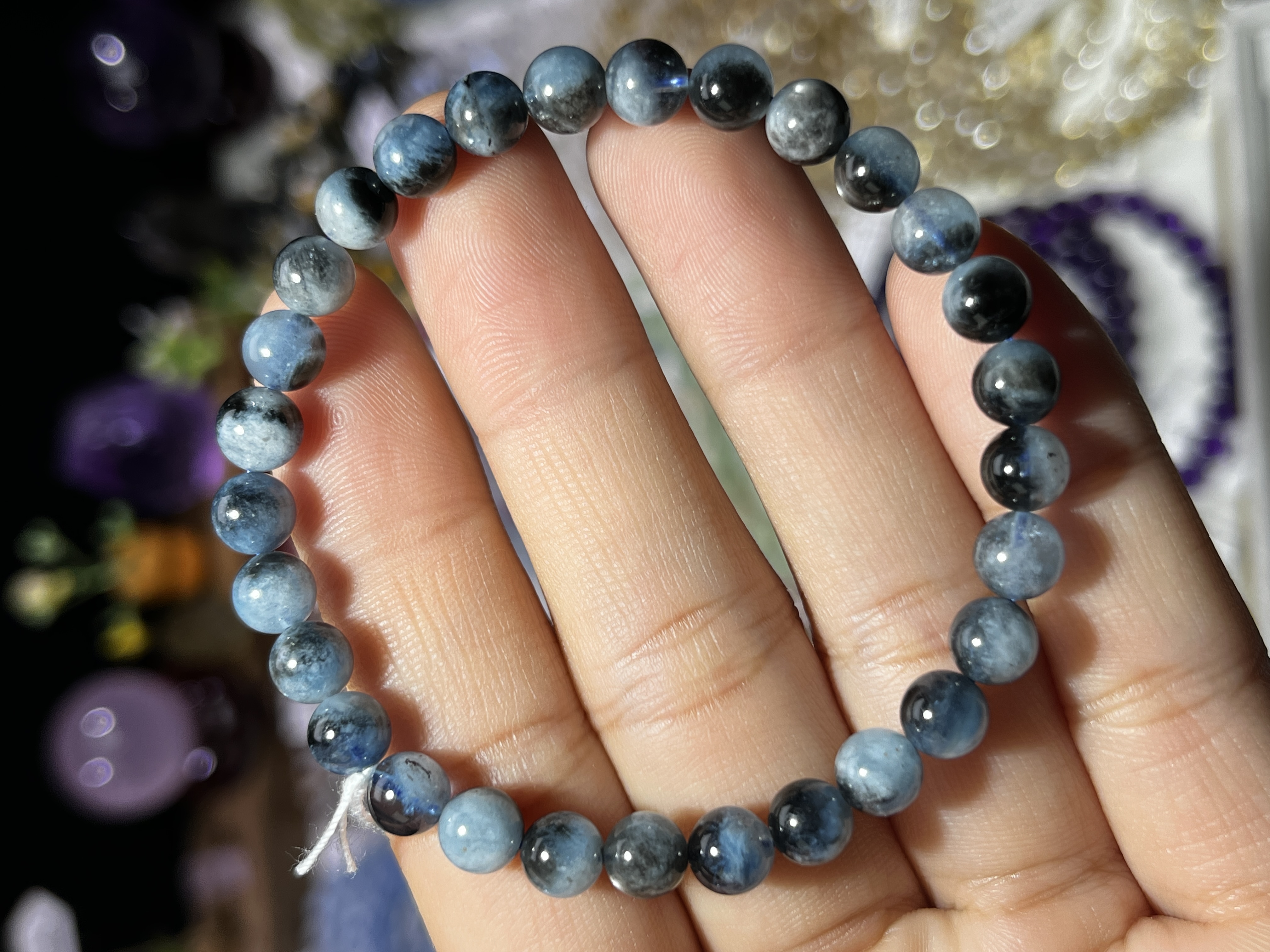 NO.5510天然魔鬼蓝海蓝宝手链6.2mm10.4g