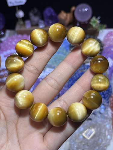 NO.8109天然金虎眼石手链16mm80.6g