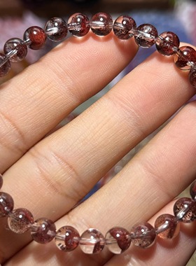 NO.5708天然红幽灵手链5.9mm8.9g
