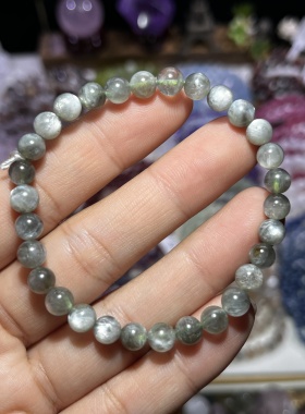 NO.6387天然绿星辉骨干手链6mm9.3g