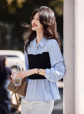 2026年春季新款假两件长袖衬衫SXCS26022