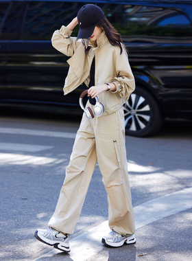 2026年春季新款女装时尚早春套装休闲运动外套裤子一整套两件套