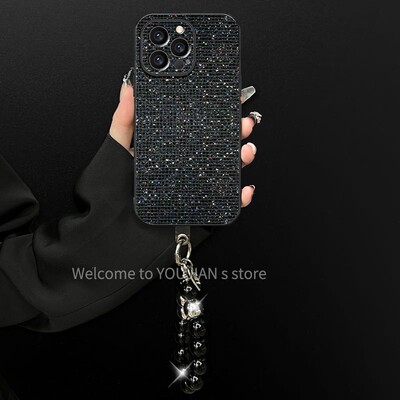cxk闪钻手链适用苹果16promax手机壳iphone15轻奢高级感14女生13防摔