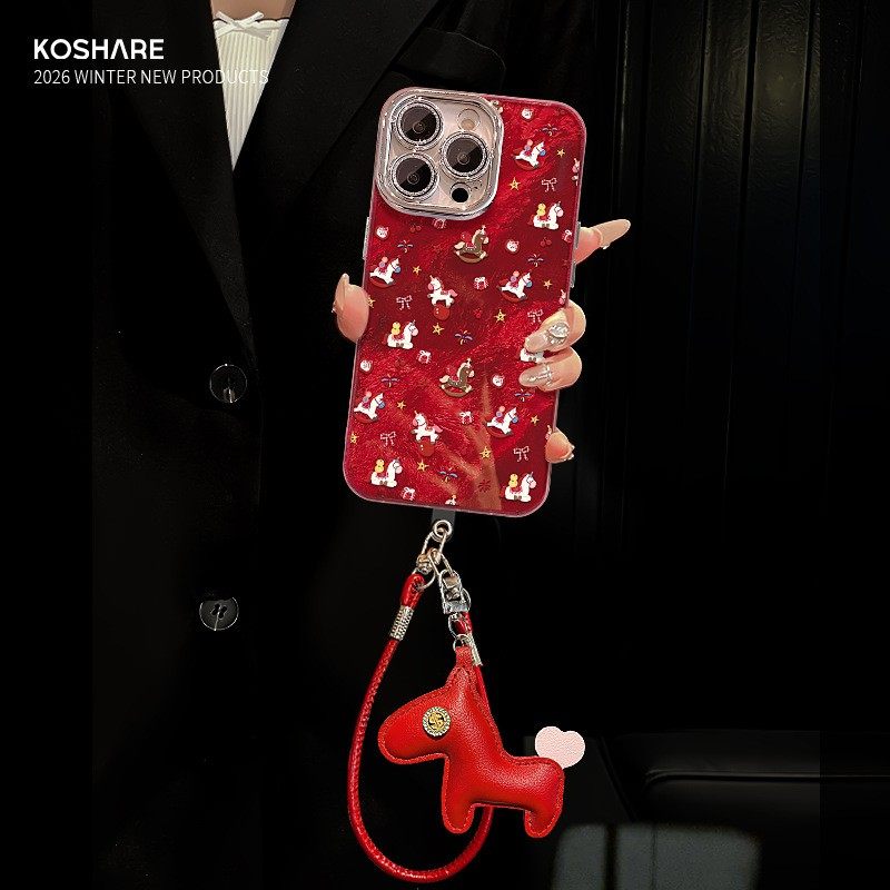 cxk小马公仔挂绳适用苹果17promax手机壳华为mate80高颜值女生16小米