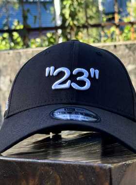 显脸小!公牛队23号白色刺绣棒球帽ow联名限合作情侣款940鸭舌帽子