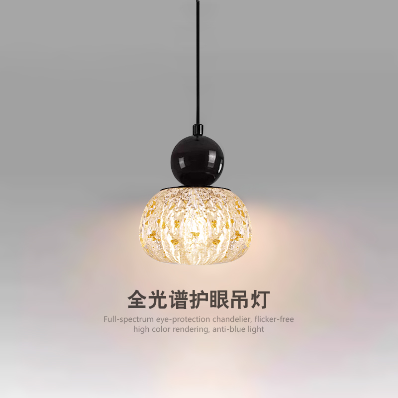 意式轻奢卧室床头小吊灯护眼南瓜简约现代入户玄关过道灯可升降