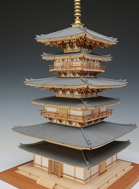 日本DIY手工拼装woodyjoe1/75药师寺东塔西塔木制古建筑模型玩具