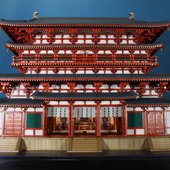 日本木制手工拼装 70药师寺金堂立体益智模型礼物玩具 小林工艺1